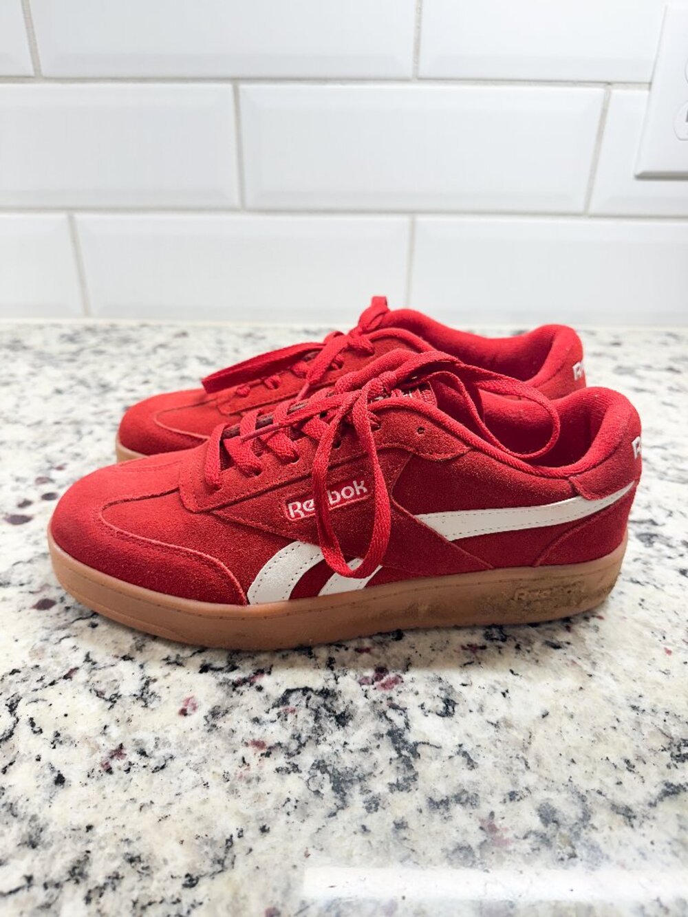 Reebok Club C Red Suede Gum Sole Sneakers Women's Size _8